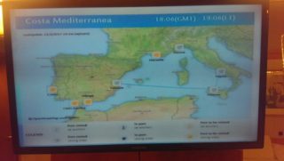 Aktuelle Route der Medi im Mittelmeer