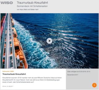 „Traumurlaub Kreuzfahrt“ - ZDF Wiso Beitrag / © ZDF