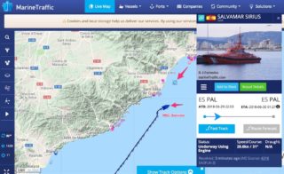 MSC Seaview - medizinische Notausschiffung auf dem Weg nach Marseille / © Marinetraffic.com (Screenshot)