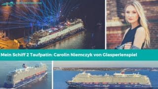 Carolin Niemczyk von Glasperlenspiel tauft die neue Mein Schiff 2